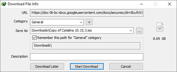 Install macOS Catalina with ISO