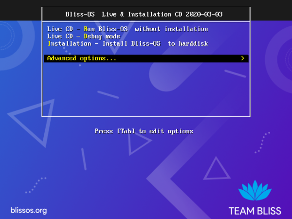 install Bliss OS