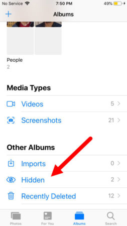Hide photos on iPhone and iPad