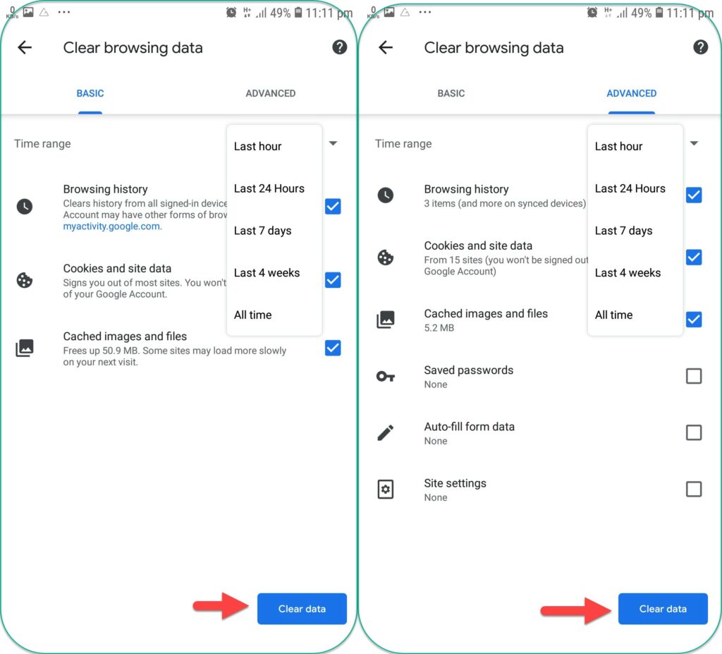 Clear Cache and Cookies