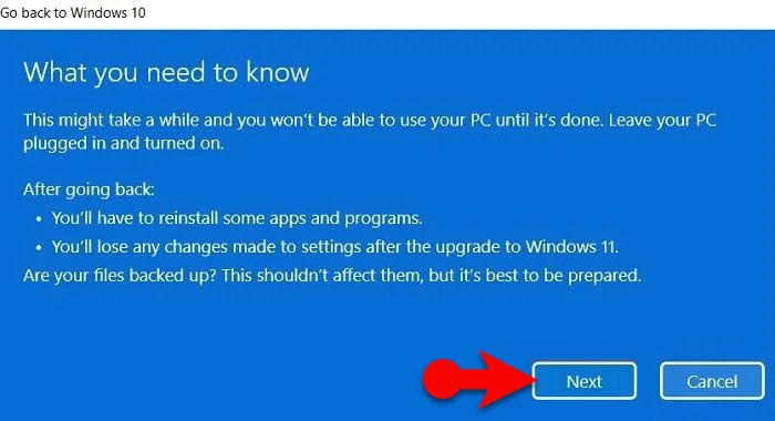 Downgrade to Windows 10