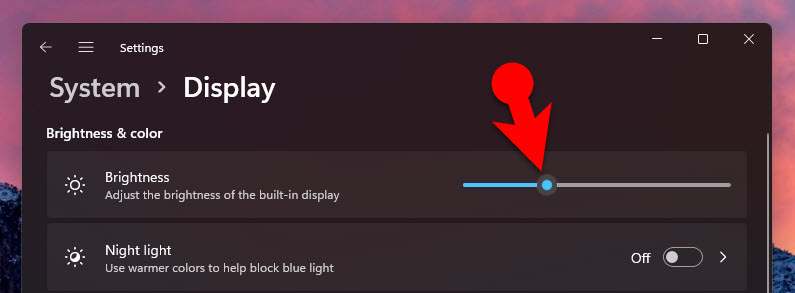 Adjust Windows 11 Brightness