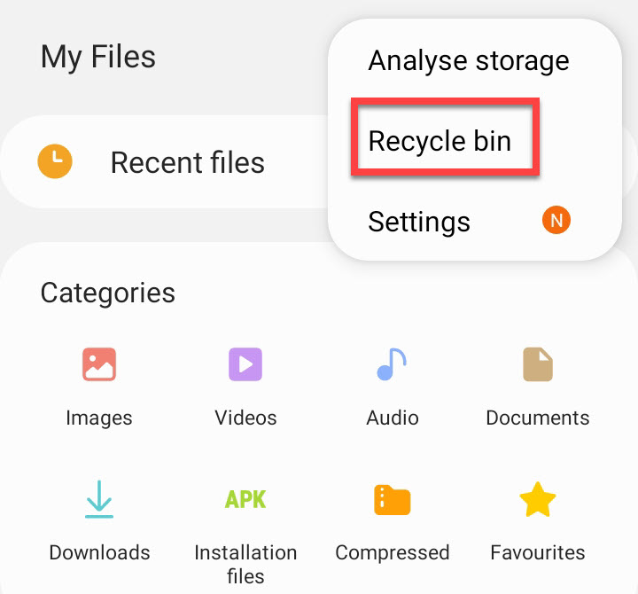 Where is recycle bin/Trash & How to empty recycle Bin on Samsung?