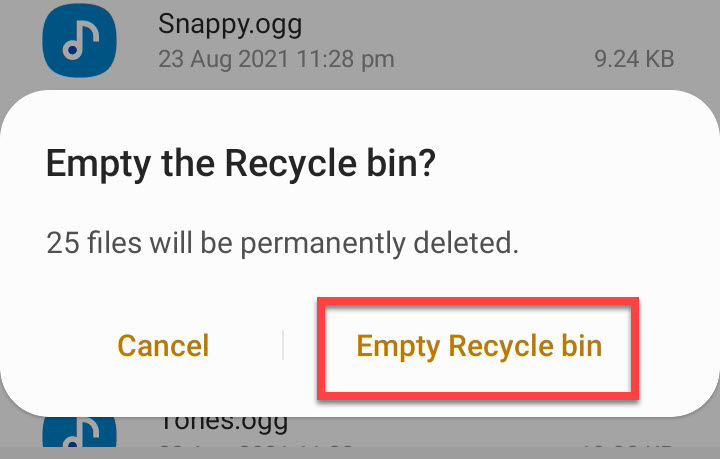 Where is recycle bin/Trash & How to empty recycle Bin on Samsung?