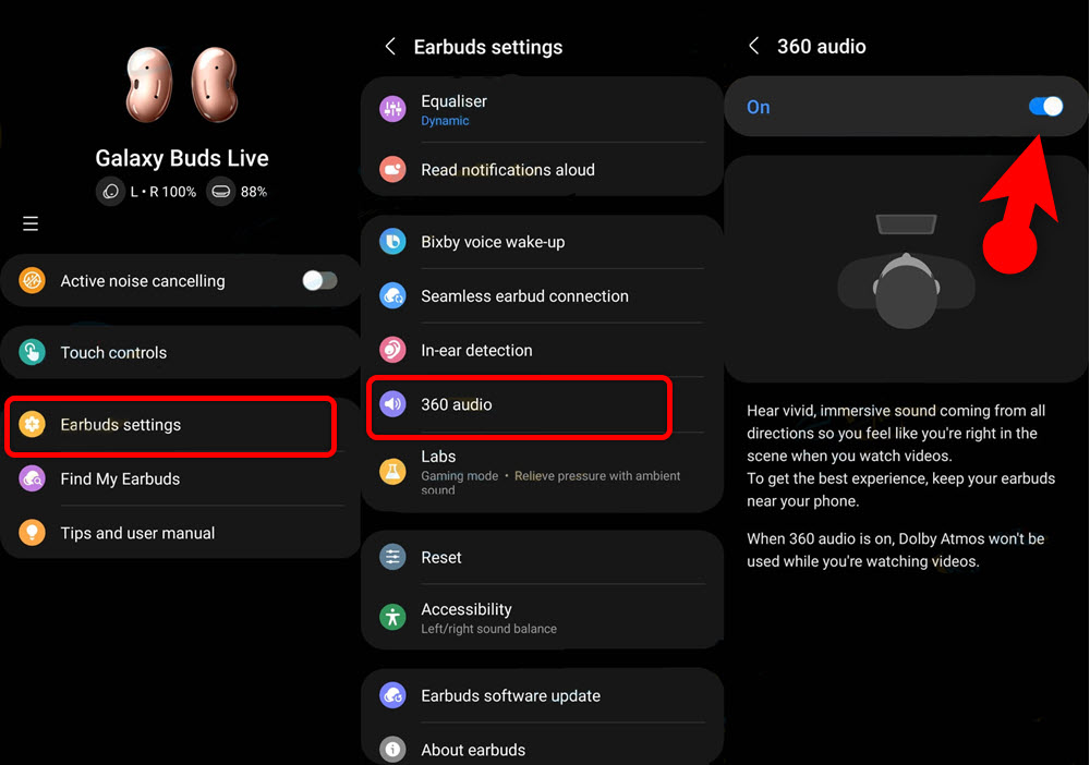 Easily Enable 360 Audio on Samsung Buds Live